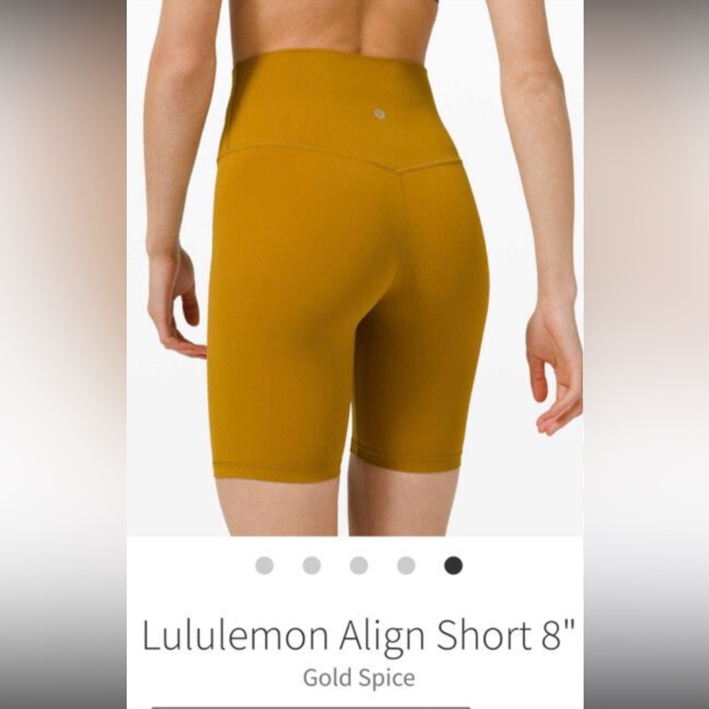 Lululemon align 8” bike shorts in gold spice